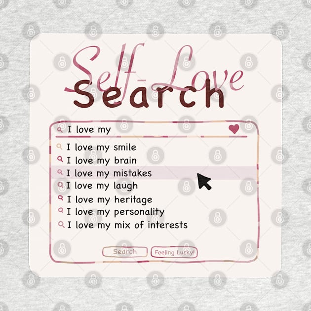 Self-Love Search - Anti Valentine’s Day Google Doodle by The Cozy Art Club